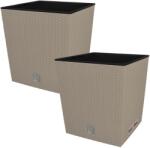 KOTARBAU Ghiveci de grădină din rattan cu inserție mocca 40x40 cm set de 2 buc (ZSY2855)