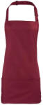 Premier PR159 COLOURS nyakba akasztható rövid kötény tablettartó zsebbel Premier, Burgundy-U (pr159bu-u)