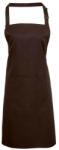 Premier PR154 COLOURS nagy zsebes hosszú kötény saját anyagú pántokkal Premier, Brown-U (pr154bw-u)