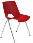 Antares Scaune conferință Strike 2131 metal cromat+plastic roșu