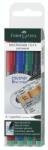 Faber-Castell Set 4 markere permanente S Multimark 0.4mm Faber-Castell (FC152304)