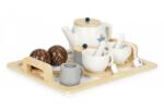 Eco Toys Set din lemn pentru a servi ceaiul, 17 elemente, ecotoys w10b318 (EDIW10B318)