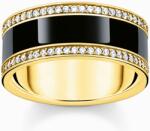 Thomas Sabo aranyozott fekete szalagos gyűrű - TR2446-565-11-48