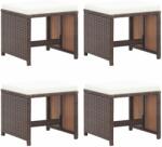 vidaXL 4 db polyrattan kerti szék párnákkal (316806)