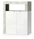 LC Mobili Dulap coloana mediu LC Mobili Italia Hamburg 64x78 cm finisaj alb lucios/gri beton (439030-04CE)