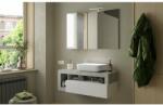 LC Mobili Dulap cu oglinda suspendat LC Mobili Italia Hamburg cu iluminare LED 110 cm finisaj alb/beton (431330-7110P)