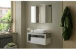 LC Mobili Dulap cu oglinda suspendat LC Mobili Italia Hamburg cu iluminare LED 92 cm finisaj alb/beton (431330-792P)
