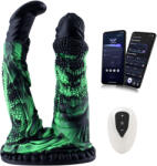 HISMITH WDA039-M-F Wildolo Glow-in-the-dark Liquid Silicone Double Dildo with App 22.7cm Black-Green