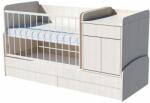 Kinder Mobel Bogi Uno 4in1 ringatható kombi kiságy 120×70 cm ágyneműtartóval - Bodega (fehér nyír)