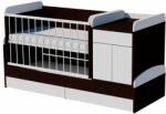  Bogi Duo 4in1 ringatható kombi kiságy 120×70 cm ágyneműtartóval - Wenge/fehér
