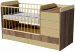  Reni Duo 3in1 baba kombi kiságy 120×60 cm ágyneműtartóval - Sötét sonoma/bézs