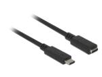 Delock USB Type-C щепсел> гнездо; 0, 5 м, черен удължител (DE85532) (DE85532)