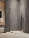 Radaway Essenza Pro Brushed Nickel PDD íves szálcsiszolt króm zuhanykabin 90x100 átlátszó (9581)