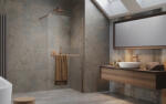 Radaway Modo New Brushed Copper II Walk-in szálcsiszolt réz zuhanyfal törölközőtartóval 140 átlátszó (12793)