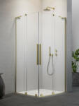 Radaway Furo SL Brushed Gold KDD szögletes szálcsiszolt arany zuhanykabin 90x90 átlátszó (11408)