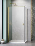 Radaway Nes Brushed Gold KDJ I szögletes szálcsiszolt arany zuhanykabin 80x90 átlátszó balos (11867)
