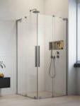 Radaway Furo SL Brushed Nickel KDD szögletes szálcsiszolt króm zuhanykabin 120x80 átlátszó (11569)