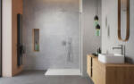 Radaway Modo SL II Brushed Nickel Walk-in szálcsiszolt króm zuhanyfal 85 átlátszó jobbos (11018)