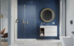 Radaway Furo Brushed Gold Walk-in szálcsiszolt arany zuhanyfal 100 balos átlátszó (9060)