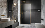 Radaway Modo F SL II Gold Walk-in arany zuhanyfal? 50 átlátszó balos (12303)