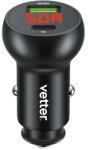 Vetter Incarcator TurboCharger, Smart Car Charger, PD and QC, 45W, with Digital Display