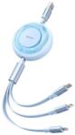 Mcdodo Cablu Date Mcdodo 3 in 1 USB Lightning MicroUSB USB Type-C Super Fast Charging 66W 1.2m Albastru (CA-3732)