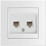 Entac Arnold süllyesztett kettes RJ45 Cat5 UTP csatlakozóaljzat, fehér (ERWLS2-ARN-W)