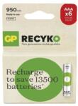 GP Batteries GP ReCyko NiMH Akkumulátor HR03 (AAA) 950mAh 6db B2511V (B2511V)