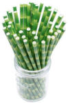  Szívószál papír bambusz mintás - 8mm átm. 23cm