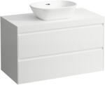 Laufen LANI Moduláris alsószekrény, 100 cm, 2 fiókkal, mosdótartó lap 65 mm vastagsággal, kivágással középen, matt fehér színben, Fényes Fehér H4045611122611 (H4045611122611)