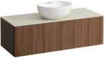 Laufen ILBAGNOALESSI Fiókos elem, 120 cm, kivágással középen, 1 fiókkal, Calce Avorio felülettel, csaplyuk kivágással, H818975, H818976, H818977, H818978 mosdókhoz, Natúrfa Furnér H4313150976301 (H4313150976