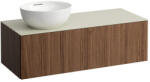 Laufen ILBAGNOALESSI Fiókos elem, 120 cm, kivágással bal oldalon, 1 fiókkal, Calce Avorio felülettel, csaplyuk kivágással, H818975, H818976 mosdókhoz, Natúrfa Furnér H4313160976301 (H4313160976301)