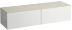 Laufen ILBAGNOALESSI Fiókos elem, 160 cm, kivágás nélkül, 2 fiókkal, Calce Avorio felülettel, Matt Fehér H4313300972601 (H4313300972601)