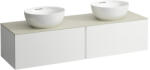 Laufen ILBAGNOALESSI Fiókos elem, 160 cm, kivágással jobb és bal oldalon, 2 fiókkal, Calce Avorio felülettel, csaplyuk kivágással, H818975, H818976, H818977, H818978 mosdókhoz, Matt Fehér H4313570972601 (H43