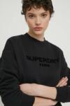 Superdry hanorac de bumbac femei, culoarea negru, cu imprimeu PPYH-BLD0OY_99X