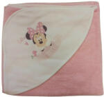  ABR Kapucnis frottír törölköző Minnie egér mintával 100x100cm - Rózsaszín