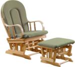 TEMPO KONDELA Scaun balansoar cu suport pentru picioare, natural/verde, DALBERT