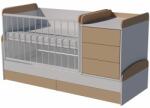 Kinder Mobel Reni Duo 4in1 ringatható kombi kiságy 120×70 cm ágyneműtartóval - Fehér/cappuccino