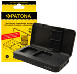 Patona Încărcător dublu pentru Panasonic DMW-BLG10 DC-TX2 DMC-GF3K DMCGX7 DMC-ZS110 cu funcție power bank și stocare card de memorie (PT-1722)
