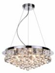 Reality loona ceiling lamp round chrome + clear crystal 5xg9 max. 33w bulb incl. product dimensions: width: 45cm height: 22cm total h: 120cm - beltéri világítás|csillár függőlámpák