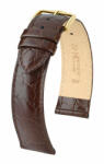 Hirsch Crocograin Sötétbarna óraszíj - 19mm / L - 120/80mm