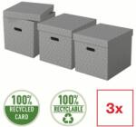 Esselte Set 3 buc Cutii arhivare carton 360 x 320 x 310 mm gri Esselte Home (ESS628289)