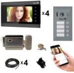 Philips Kit Interfon Video 4 familii wireless WiFi IP65 2MP 7 " Color 3in1 4 fire Mentor SYKT027 (MMDSYKT027-162229)