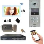 Philips Kit Interfon Video 8 familii wireless WiFi IP65 1.3MP 7 " Color 4in1 POE Tag Mentor SYKT036 (MMDSYKT036-162459)