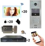 Philips Kit Interfon Video 20 familii wireless WiFi IP65 1.3MP 7 " Color 4in1 POE Tag Mentor SYKT039 (MMDSYKT039-162461)