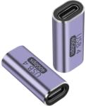 PremiumCord Adapter, Toldó, Thunderbolt, 40Gbps, USB-C - USB-C, F/F, szürke KUR31-37 (KUR31-37)
