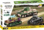 COBI 3 tancuri: Panzer I, Valentine IX, Renault R, 1: 35, Muzeul Tancurilor, Les Blindes in Sau (CBCOBI-2740)