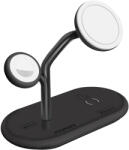 Promate Безжично зарядно ProMate Synergy, MFI Certified 65W High Speed MagSafe Charging Station 15W Qi Charging 5W Apple Watch Charger 10W Qi Charger 24W USB-C Power Delivery Qi Certified, Черен