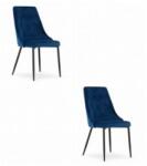  Scaun Bucatarie Si Dining IMOLA Catifea Bleumarin/Picioare Negre x 2 Buc