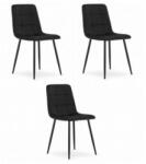  Scaun Bucatarie Si Dining KARA Catifea Negru x 3 Buc - divahome - 556,00 RON